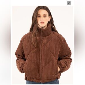 Brown Corduroy Quilted Jacket